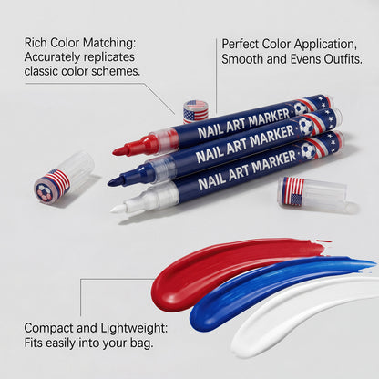 🏆Champion Fan Football Nail Drawing Pens Set