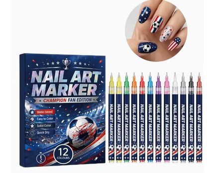 🏆Champion Fan Football Nail Drawing Pens Set